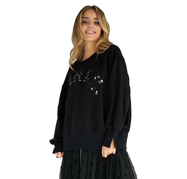 Miss Goodlife Sweatshirt Wide-Fit Rundhals Sweatshirt mit Peace Paillette M günstig online kaufen