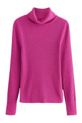 Next Strickpullover Gerippter Rollkragenpullover mit Wollanteil günstig online kaufen