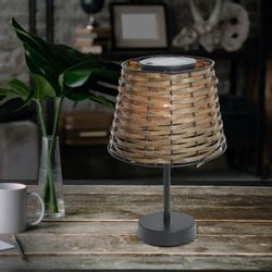 näve Außen-Tischleuchte "Solar-Tisch-Leuchte Rattan braun "RADA"" 1 Stk. Wa günstig online kaufen