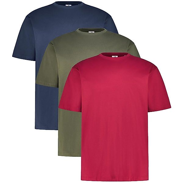 Pfundskerl 3er-Pack Basic-T-Shirt, Rundhals Farbe dunkelblau/oliv/beere Grö günstig online kaufen