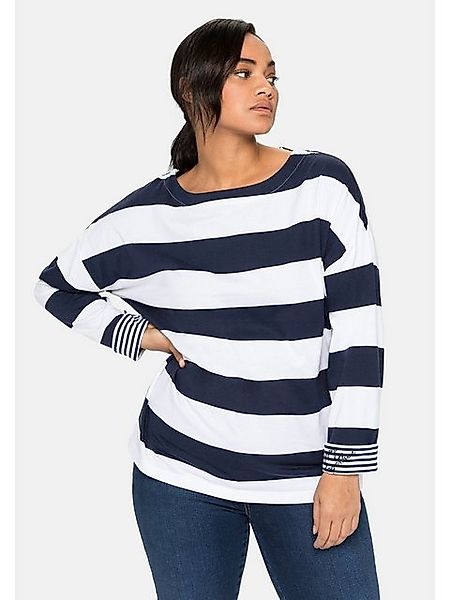 Sheego Langarmshirt Große Größen mit Blockstreifen und U-Boot-Ausschnitt günstig online kaufen