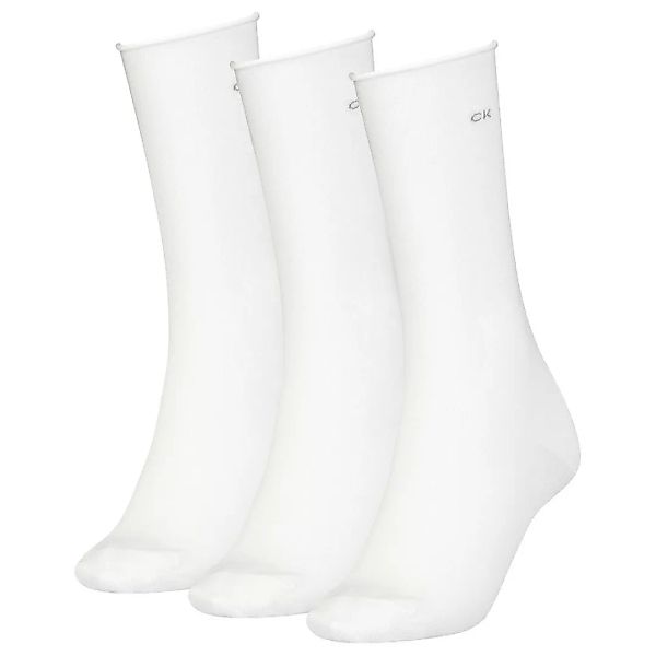 Calvin Klein Roll Top Socken 3 Paare One Size White günstig online kaufen