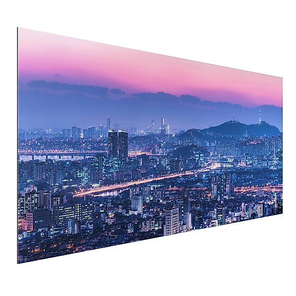 Alu-Dibond Bild Skyline von Seoul günstig online kaufen