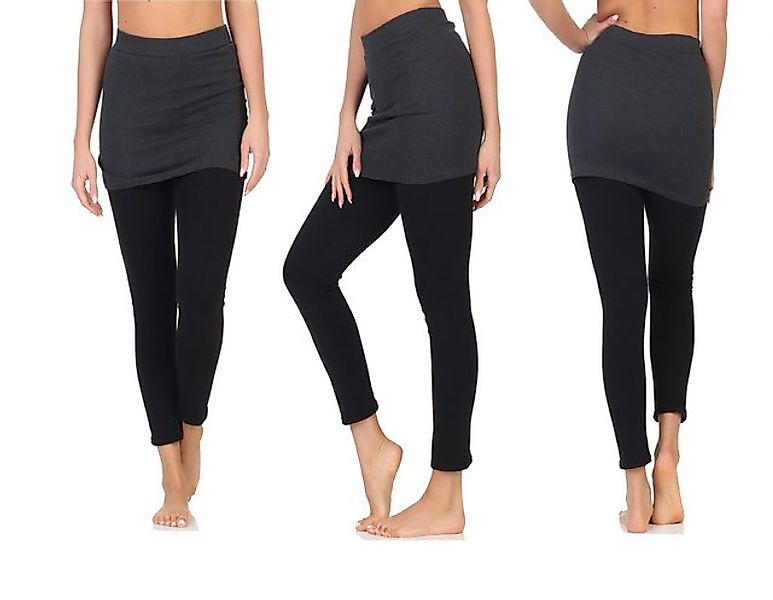 Rungassi Leggings Damen Teddy Leggings Mit Rock Anthrazit / Schwarz Größe: günstig online kaufen