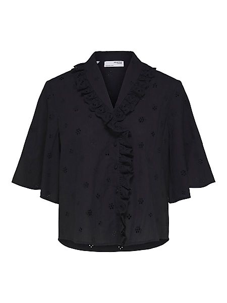 SELECTED Broderie Anglaise Hemd Damen Schwarz günstig online kaufen
