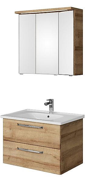 Saphir Badmöbel-Set »Trentino 2-teilig Keramik-Waschtisch mit LED-Spiegelsc günstig online kaufen