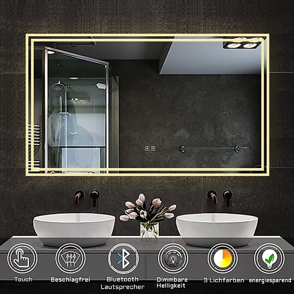 duschspa Badspiegel Wandspiegel Badezimmerspiegel mit LED günstig online kaufen