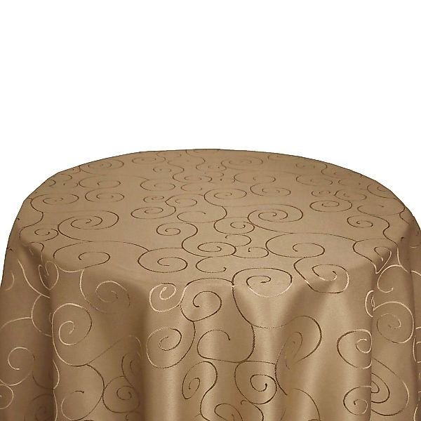 Bronze Tischdecke Ornamente RUND Tischdecke Seidenglanz uni Damast, strapaz günstig online kaufen