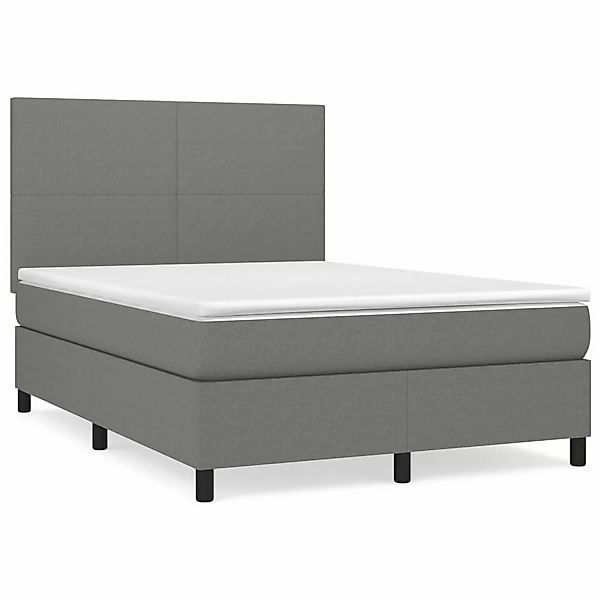 vidaXL Boxspringbett mit Matratze Dunkelgrau 140x200 cm Stoff1397793 günstig online kaufen
