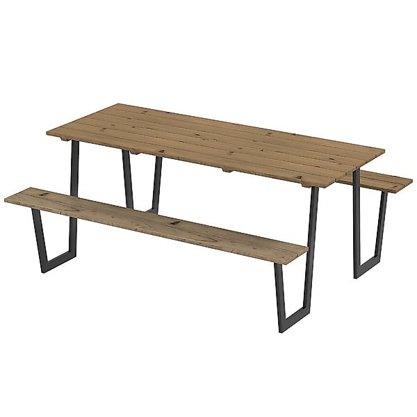 Outsunny Ensemble Tisch und Bänke aus Biergartenholz, Picknicktisch aus Hol günstig online kaufen