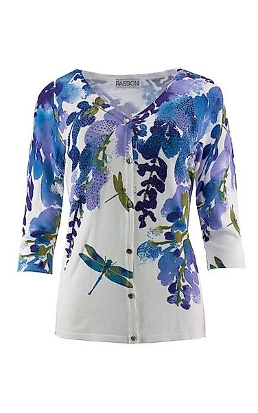 Passioni Cardigan Lilafarbenes Sommer Twinset mit Aquarell-Blumendruck und günstig online kaufen