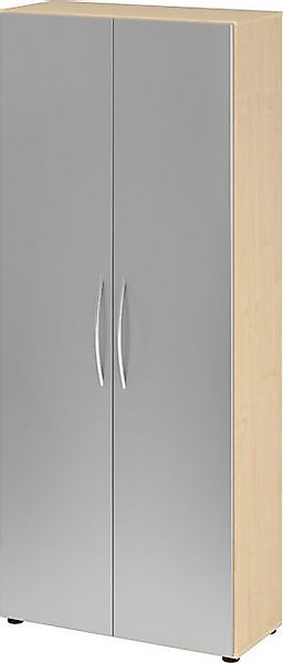 bümö Aktenschrank basic Büroschrank - 5 Ordnerhöhen Dekor: Ahorn/Silber günstig online kaufen