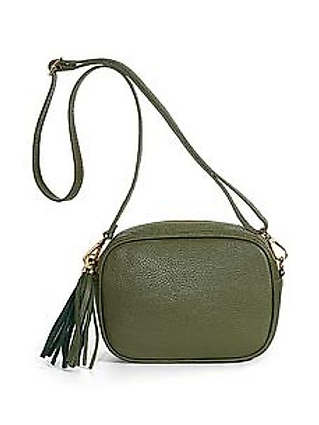 Umhängetasche aus genarbtem Rindsleder Peter Hahn grün günstig online kaufen