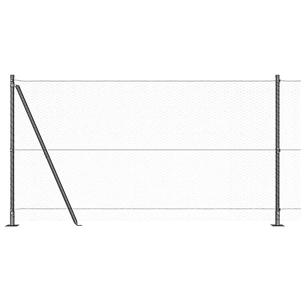 vidaXL Zaunpfosten Grau 10 x 1,2 m 25 mm Maschenweite Stahl und PVC 3353626 günstig online kaufen