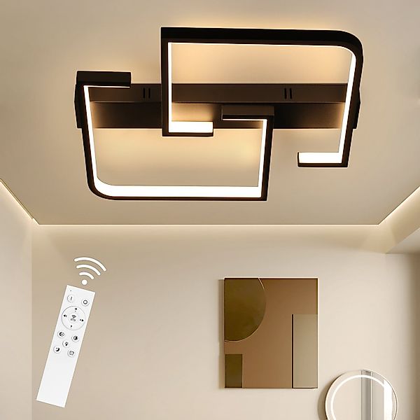 Nettlife LED Deckenleuchte Schwarz Dimmbar Wohnzimmer günstig online kaufen