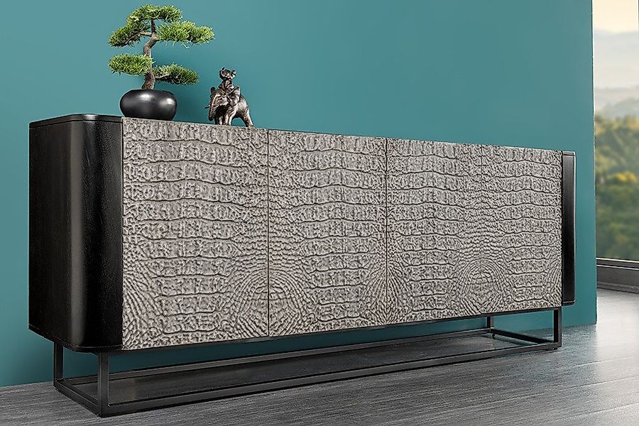 riess-ambiente Sideboard CROCO 180cm grau / schwarz (Einzelartikel, 1 St), günstig online kaufen