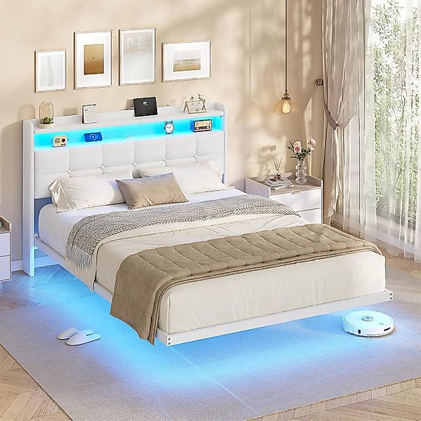 MSMASK Polsterbett Bettrahmen mit LED-Beleuchtung und günstig online kaufen
