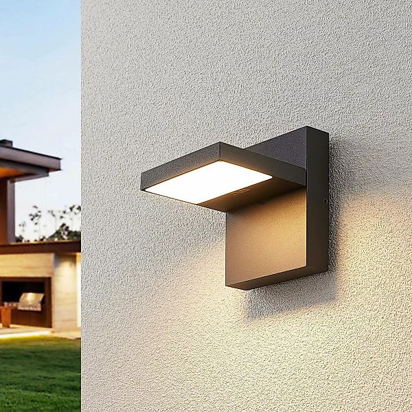 Lucande LED-Außenwandlampe Silvan, anthrazit, IP65, 14 cm günstig online kaufen
