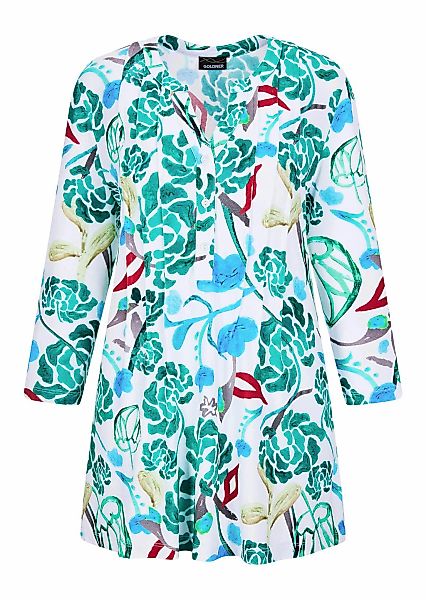 GOLDNER Tunika "Halbarm Tunika mit Allover-Print" Knopfleiste günstig online kaufen