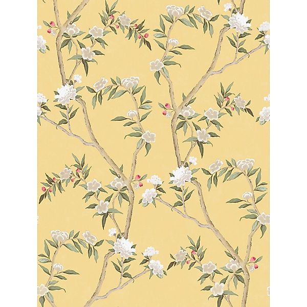 Sanders & Sanders Tapete Blumen Gelb und Grün 53 cm x 10 m günstig online kaufen