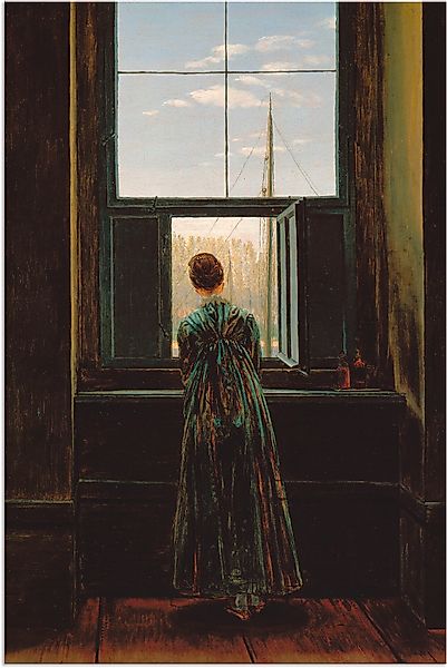 Artland Wandbild »Frau am Fenster. 1822(?)« Frau 1 Stk. tlg. als Alubild, O günstig online kaufen