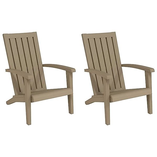 vidaXL Adirondack-Gartenstühle 2 Stk Hellbraun Polypropylen 364168 günstig online kaufen