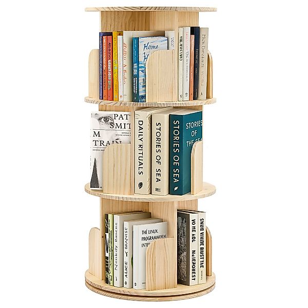 Youyijia Bücherregal 3/4/5-stöckig, Drehregal aus Kiefernholz günstig online kaufen