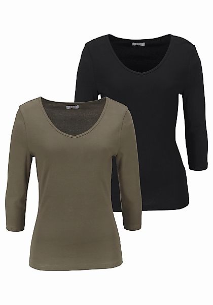 Flashlights V-Shirt, (Packung, 2 tlg., 2er-Pack), unifarben, V-Ausschnitt, günstig online kaufen