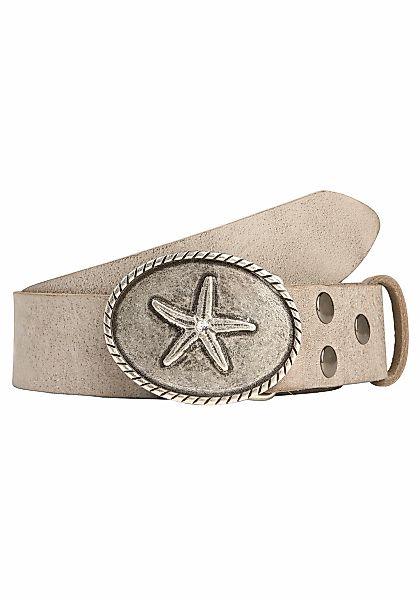 Rettungsring Gürtel Ledergürtel Schließe "Seestern Oval Silber Mit Swarovsk günstig online kaufen