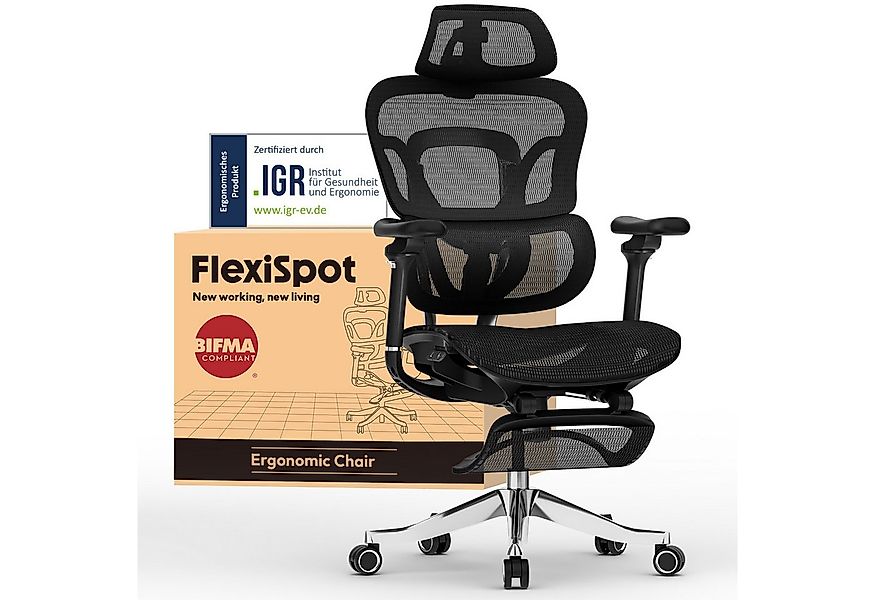 FLEXISPOT Bürostuhl ErgoX, Schreibtischstuhl Premium Ergonomischer (MIT Fuß günstig online kaufen