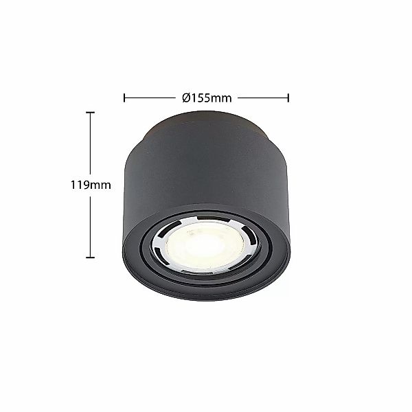 Arcchio Deckenlampe Walisa, rund, schwarz, Alu, 3er-Set günstig online kaufen