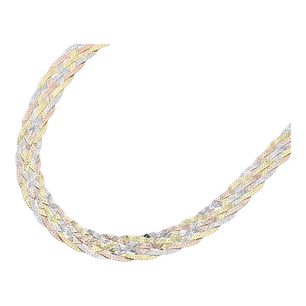Smart Jewel Collier Heringbonekette tricolor, Silber günstig online kaufen