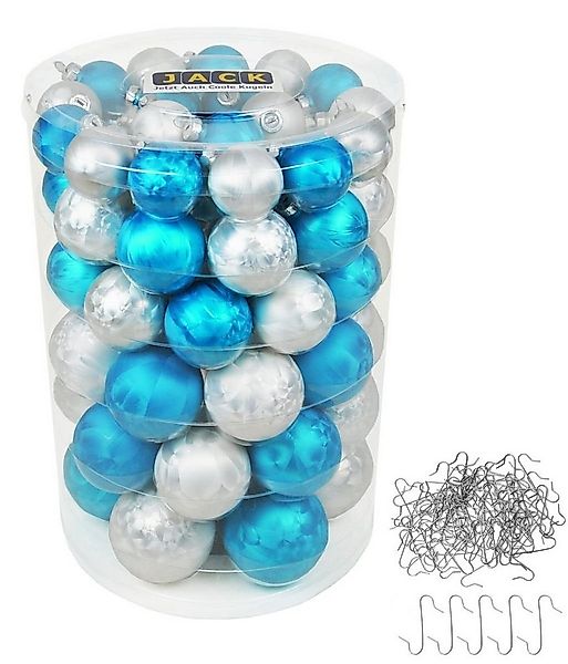 JACK Christbaumschmuck JACK 60x Glas Christbaumkugeln 4 5 6 7cm Eislack Wei günstig online kaufen