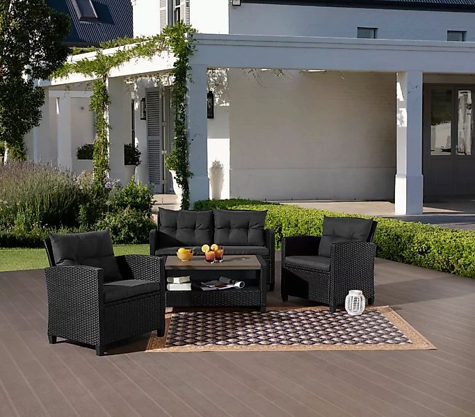 KONIFERA Gartenlounge-Set "St. Tropez", (Set, 11 tlg., 1x2er Sofa, 2x Sesse günstig online kaufen