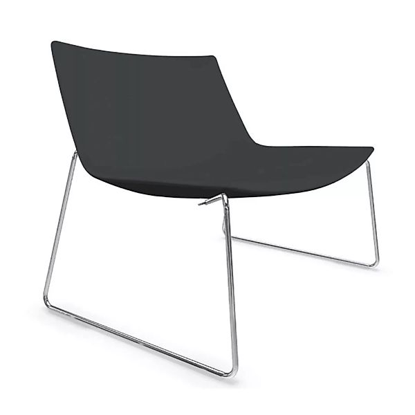Arper - Catifa 80 2010 Lounge Chair mit Kufe - dunkelgrau/Stoff Kvadrat Can günstig online kaufen