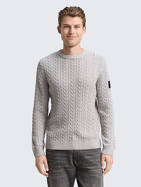 TOM TAILOR Strickpullover Pullover & Strickjacken Strickpullover mit Zopfmu günstig online kaufen