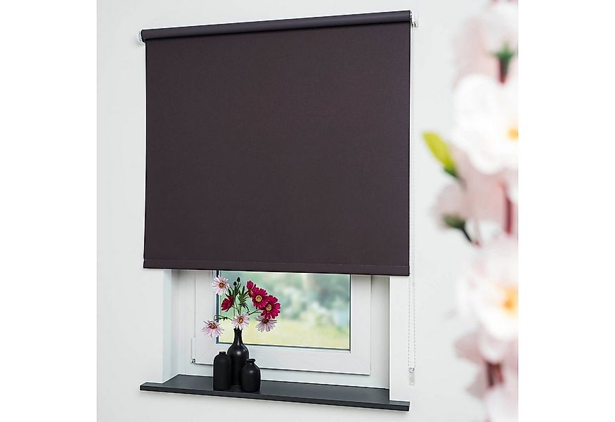 Seitenzugrollo Uni, Liedeco, verdunkelnd, mit Bohren, verschraubt günstig online kaufen