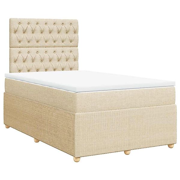 vidaXL Boxspringbett mit Matratze Creme 120x200 cm Stoff 3292035 günstig online kaufen