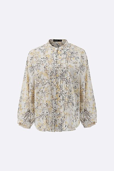 Stehkragenbluse mit Biesen an der Vorderseite günstig online kaufen