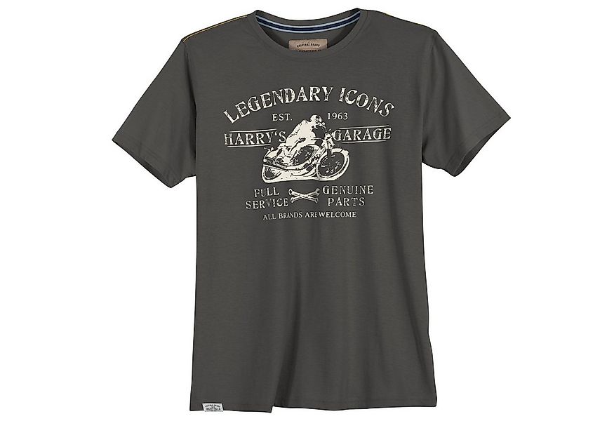 redfield Print-Shirt Redfield T-Shirt Übergröße dunkelgrau Motorrad-Print günstig online kaufen