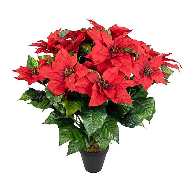 Kunstblume Weihnachtsstern 65x60cm im Topf rot günstig online kaufen