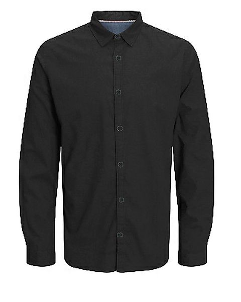 Jack & Jones Langarmhemd Herren Langarm Hemd Schwarz JJETWILL SOLID SHIRT L günstig online kaufen
