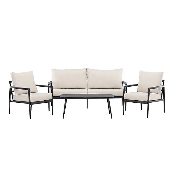 ebuy24 Taromina Loungeset 1 Sofa 2 Stühle 1 Couchtisch Schwarz Tisch cm H41 günstig online kaufen