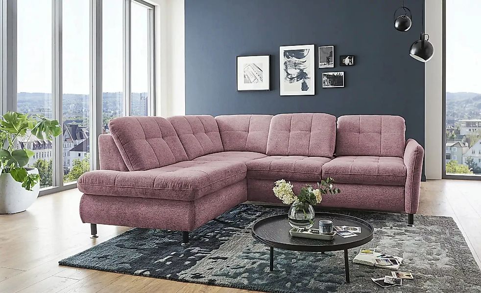 Lounge Collection Ecksofa  LIORA ¦ rosa/pink ¦ Maße (cm): B: 242 H: 99 T: 2 günstig online kaufen