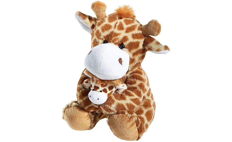 Heunec Plüschtier  Giraffe mit Baby ¦ braun ¦ Maße (cm): B: 17 H: 18 Baby > günstig online kaufen