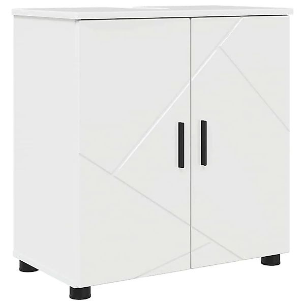 vidaXL Badezimmerschrank mit Speicher Hochglanz Weiß 61 x 35 x 64 cm 883288 günstig online kaufen