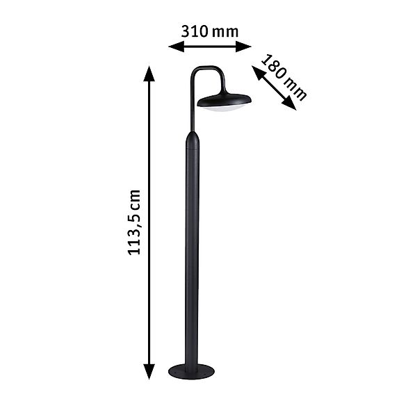 Paulmann LED Pollerleuchte »Nostro IP44 rund 1.135mm 3000K 10W 900lm 230V A günstig online kaufen