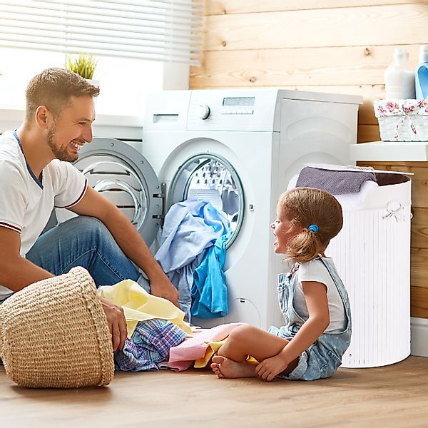 relaxdays Wäschekorb 3 x Wäschekorb Bambus günstig online kaufen