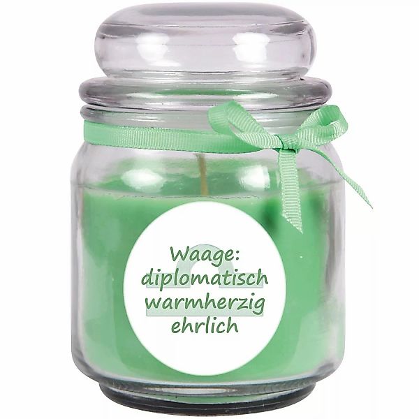 HS Candle Duftkerze & Glas Sternzeichen Coconut Limes 70 Stunden Waage günstig online kaufen