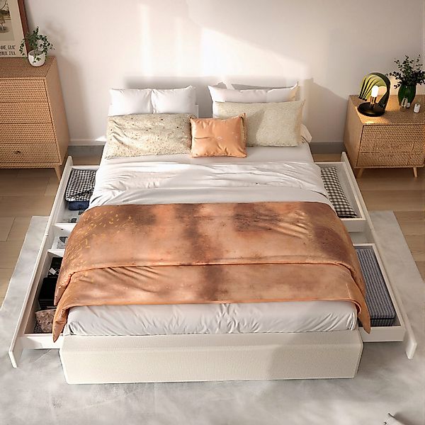 oyajia Polsterbett Doppelbett 140x200cm, Stauraumbett mit günstig online kaufen